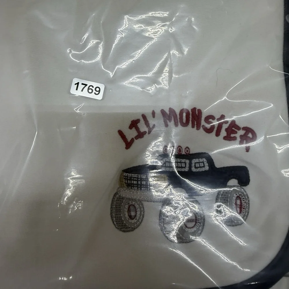 Gymboree Lil' Monster Truck‎ Cotton Baby Blanket Double Sided Reservable 35
